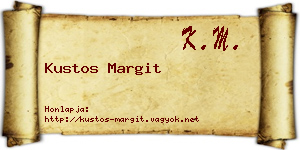 Kustos Margit névjegykártya